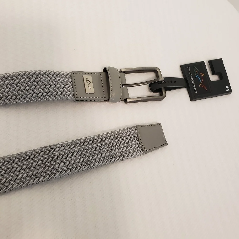 NWT Greg Norman Two Tone Braided Stretch Belt Size 44, Retail $40, Athlesiure